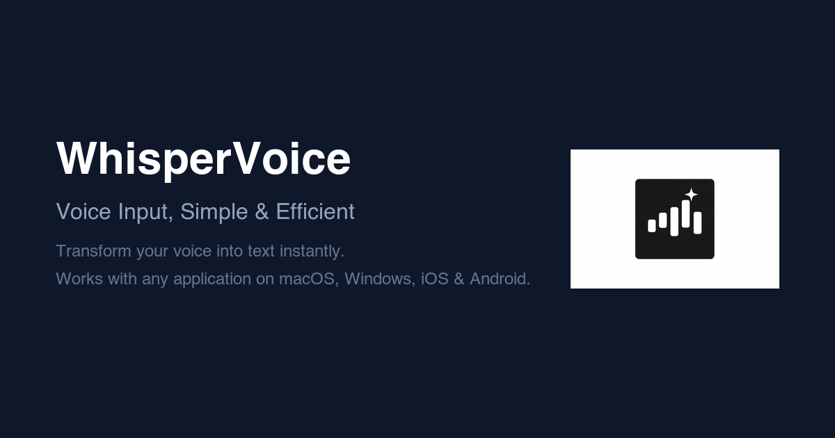 Voice Input Examples WhisperVoice - Voice Input, Simple & Efficient